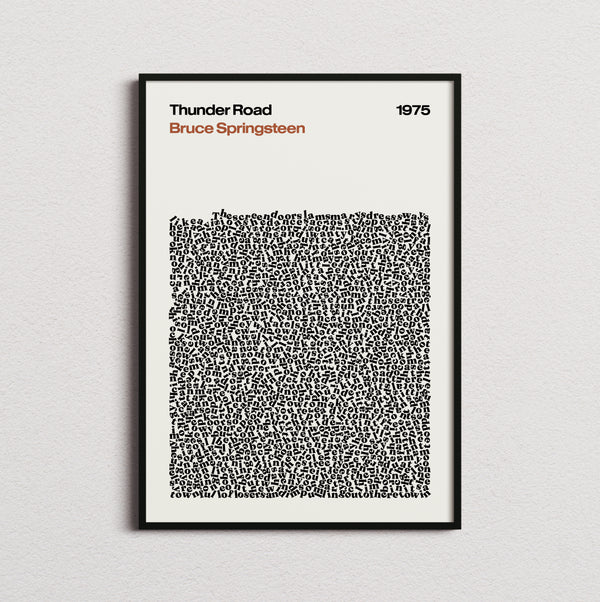 Bruce Springsteen Thunder Road Lyric Print