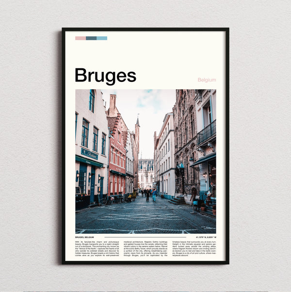 Bruges - Cobbled Street - Travel Print