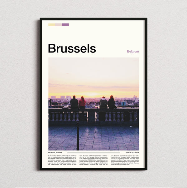 Brussels - Sunset Over The City - Travel Print