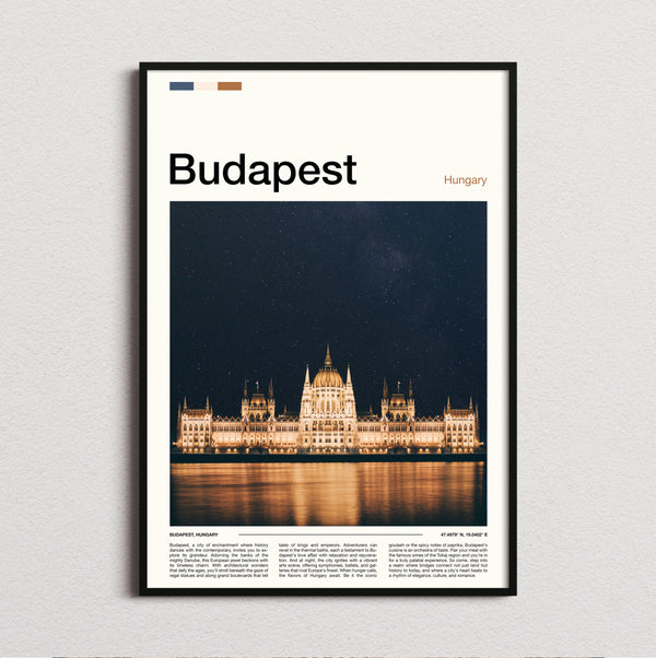 Budapest - Parliament Building At Night - Travel Print