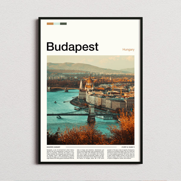 Budapest - Danube And Parliament - Travel Print