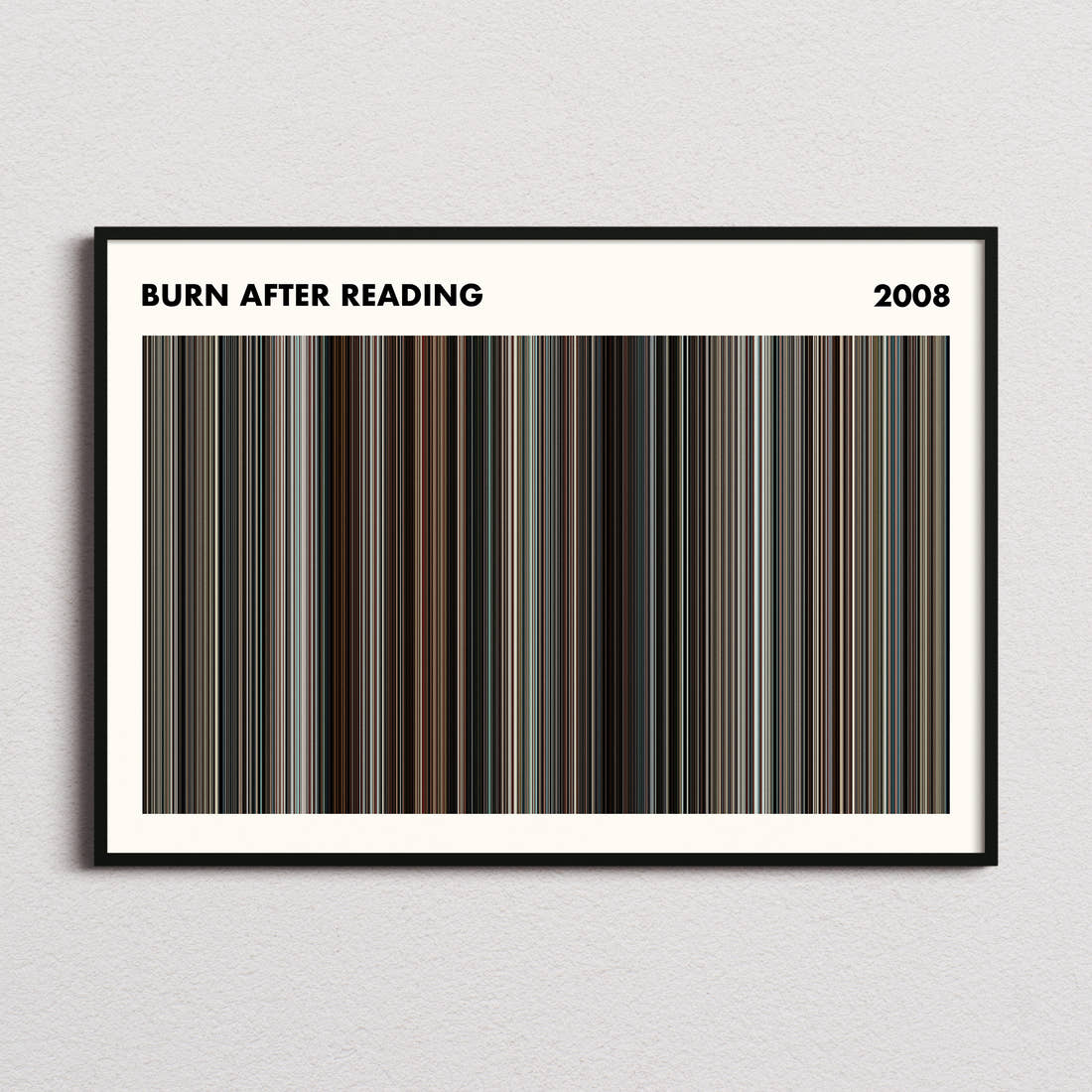 Burn After Reading Movie Barcode Poster - Simplified
