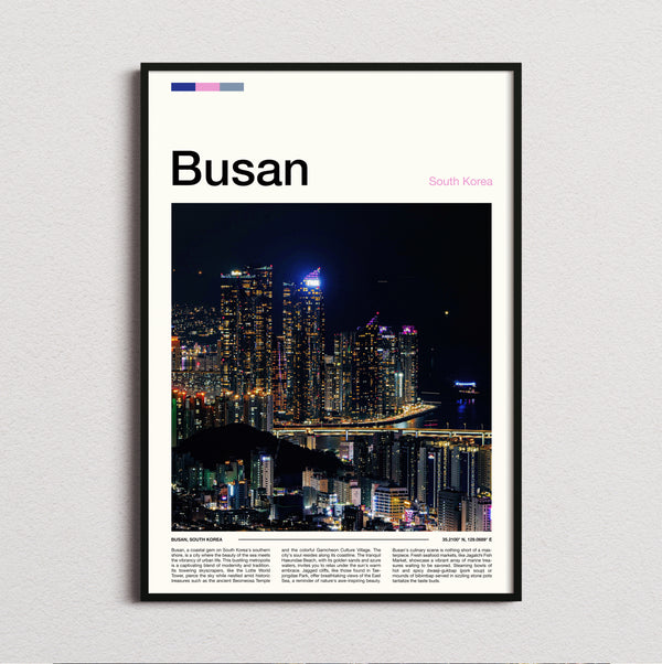 Busan - Night Skyline - Travel Print