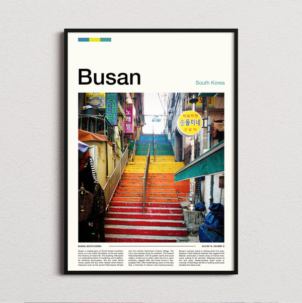 Busan - Colourful Painted Steps - Travel Print