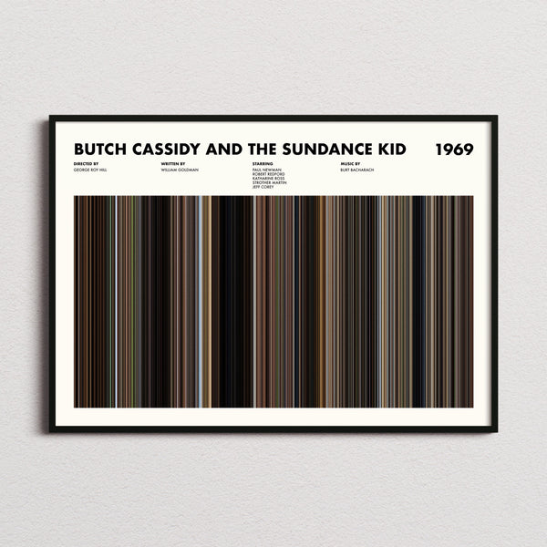 Butch Cassidy and the Sundance Kid Movie Barcode Poster