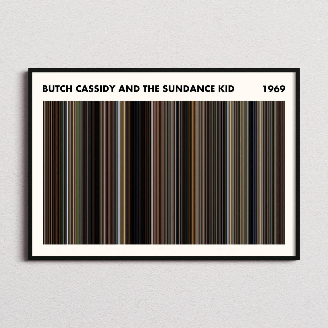 Butch Cassidy and the Sundance Kid Movie Barcode Poster - Simplified