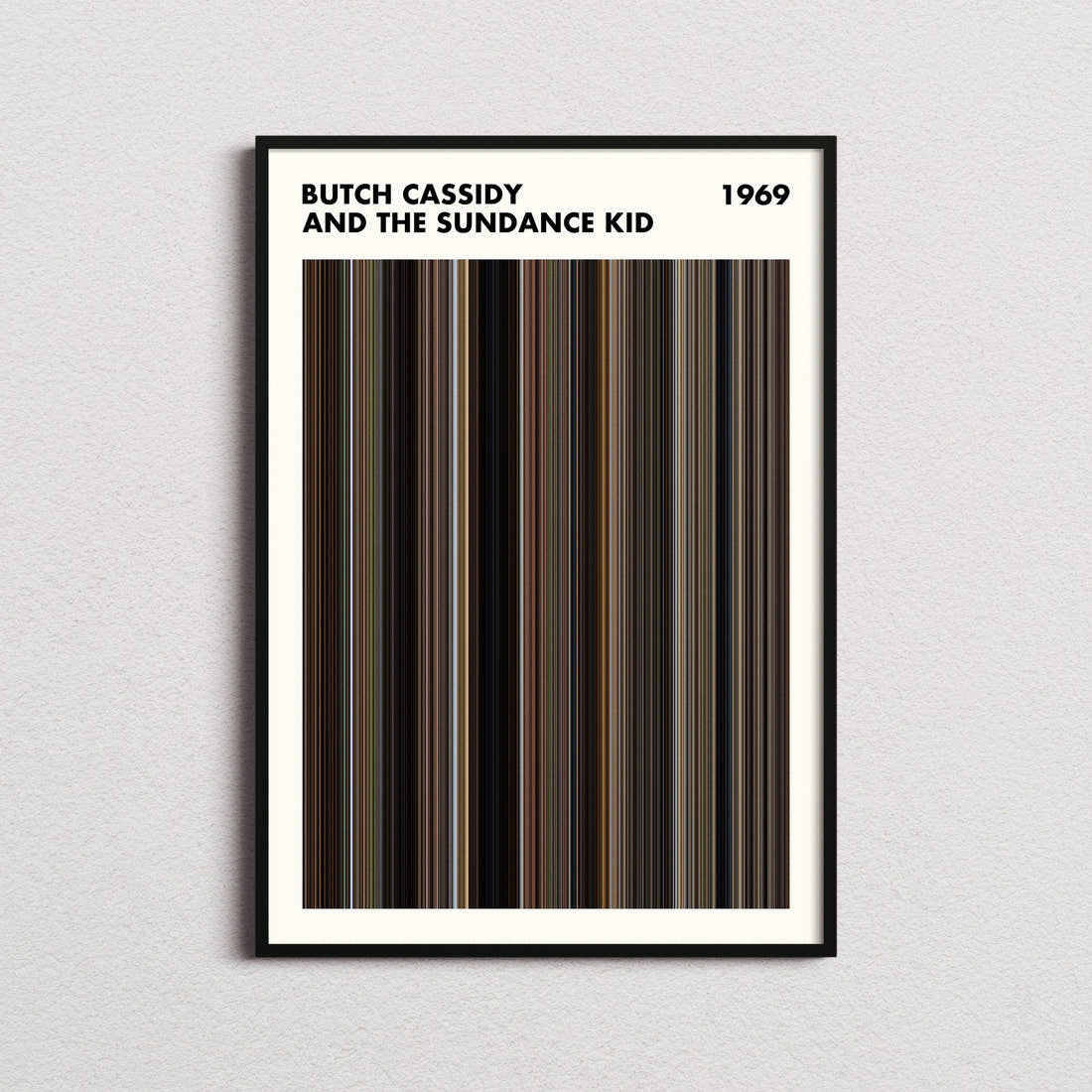 Butch Cassidy and the Sundance Kid Movie Barcode Poster - Simplified
