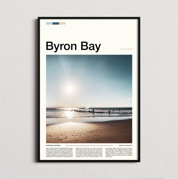 Byron Bay - Surfers At Sunset - Travel Print
