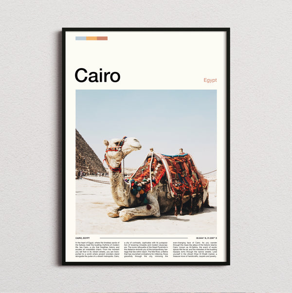 Cairo - Camel And Pyramid - Travel Print
