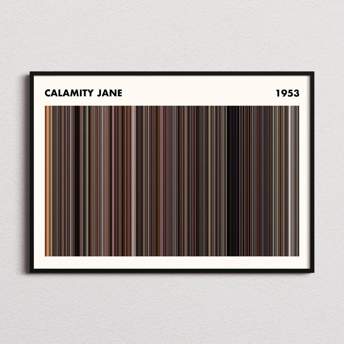 Calamity Jane Movie Barcode Poster - Simplified