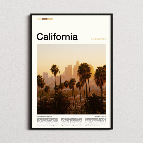 California - Palm Trees At Sunset - Travel Print