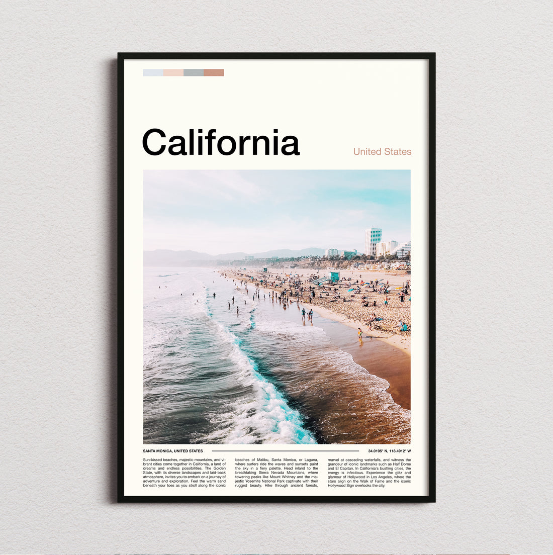 California - Beach From Above - Travel Print