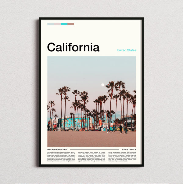 California - Palms Above A Mural - Travel Print