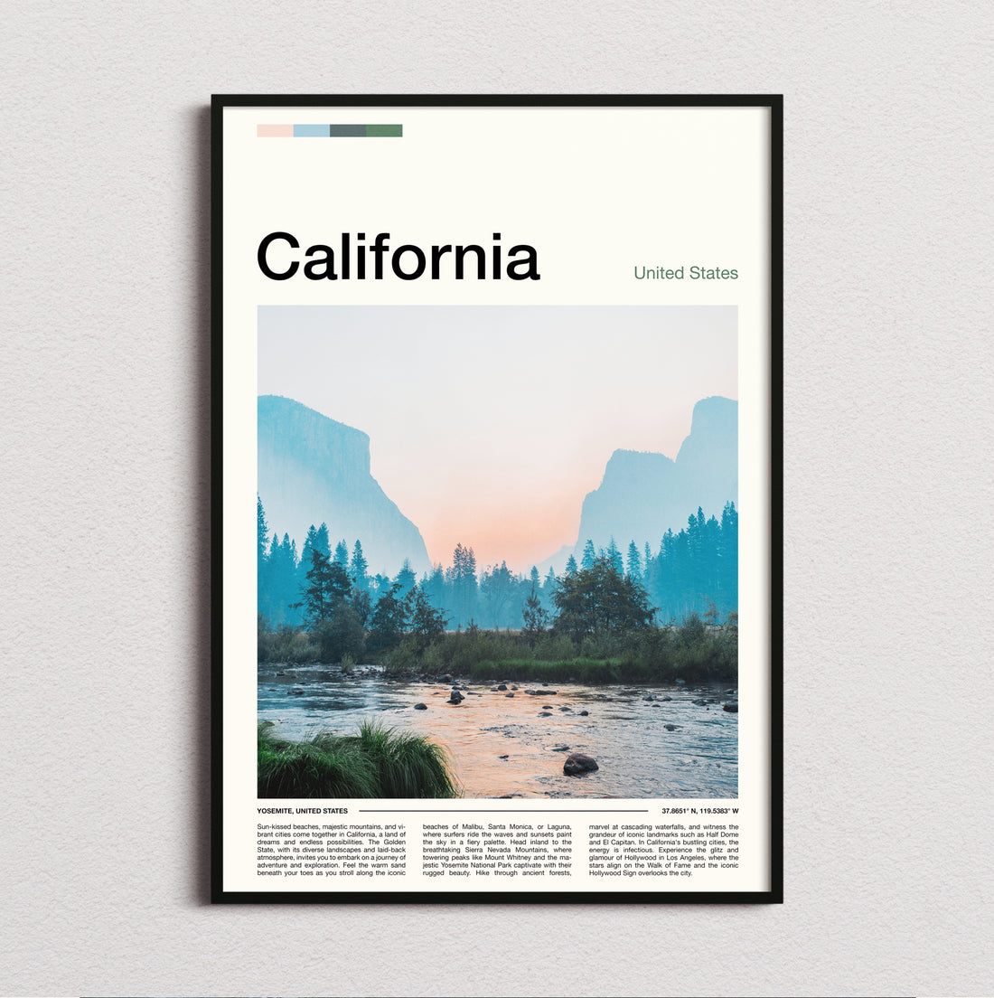California - Valley And River - Travel Print