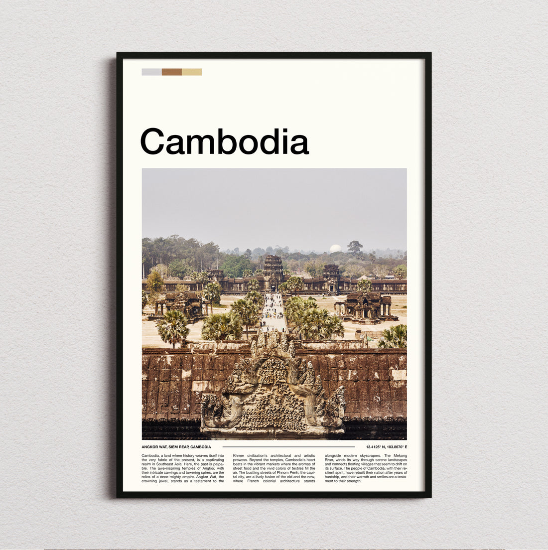 Cambodia - Angkor Wat Causeway From Above - Travel Print