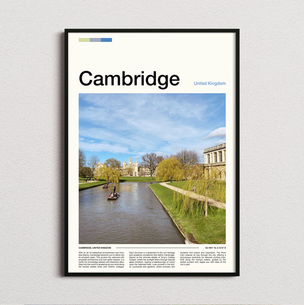 Cambridge - Punting On The River - Travel Print