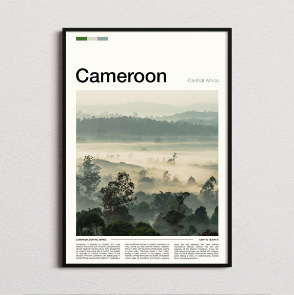 Cameroon - Misty Forested Hills - Travel Print