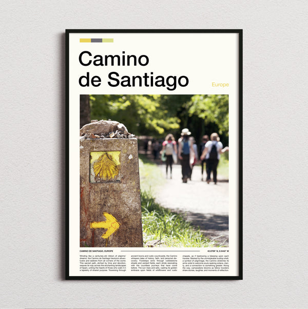 Camino De Santiago - Scallop Shell Marker - Travel Print