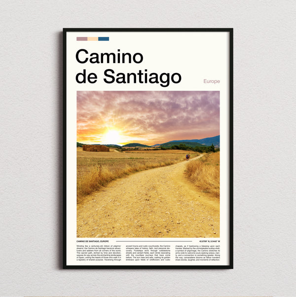 Camino De Santiago - Sunset Over Fields - Travel Print