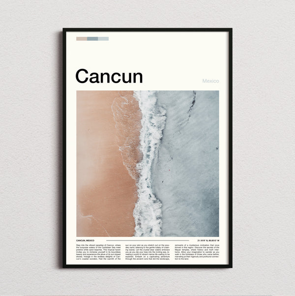 Cancun - Aerial View Of Beach - Travel Print