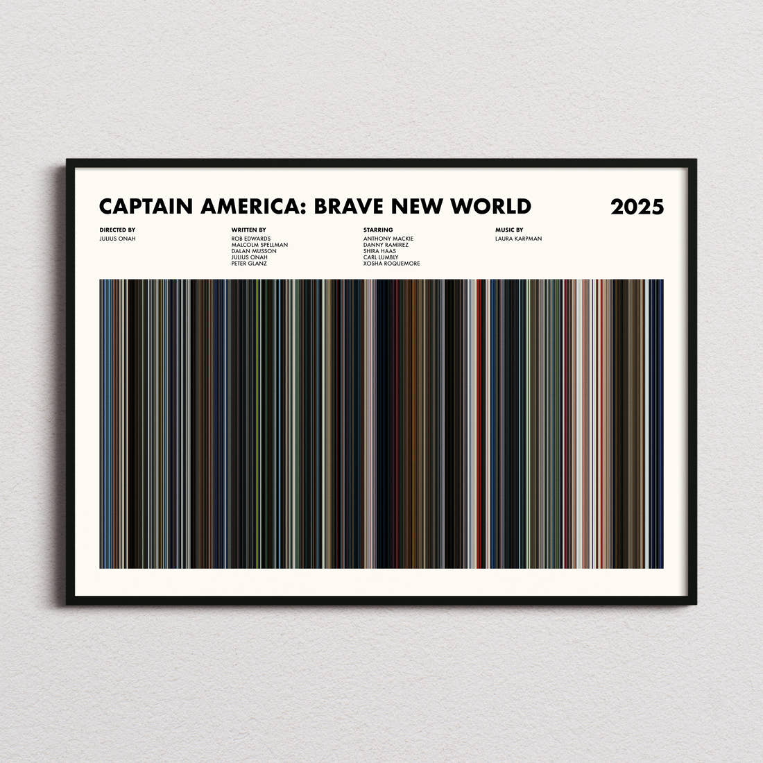 Captain America: Brave New World Movie Barcode Poster