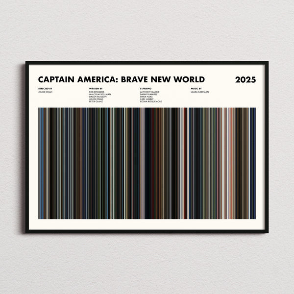Captain America: Brave New World Movie Barcode Poster