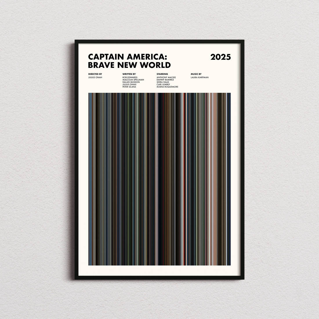 Captain America: Brave New World Movie Barcode Poster
