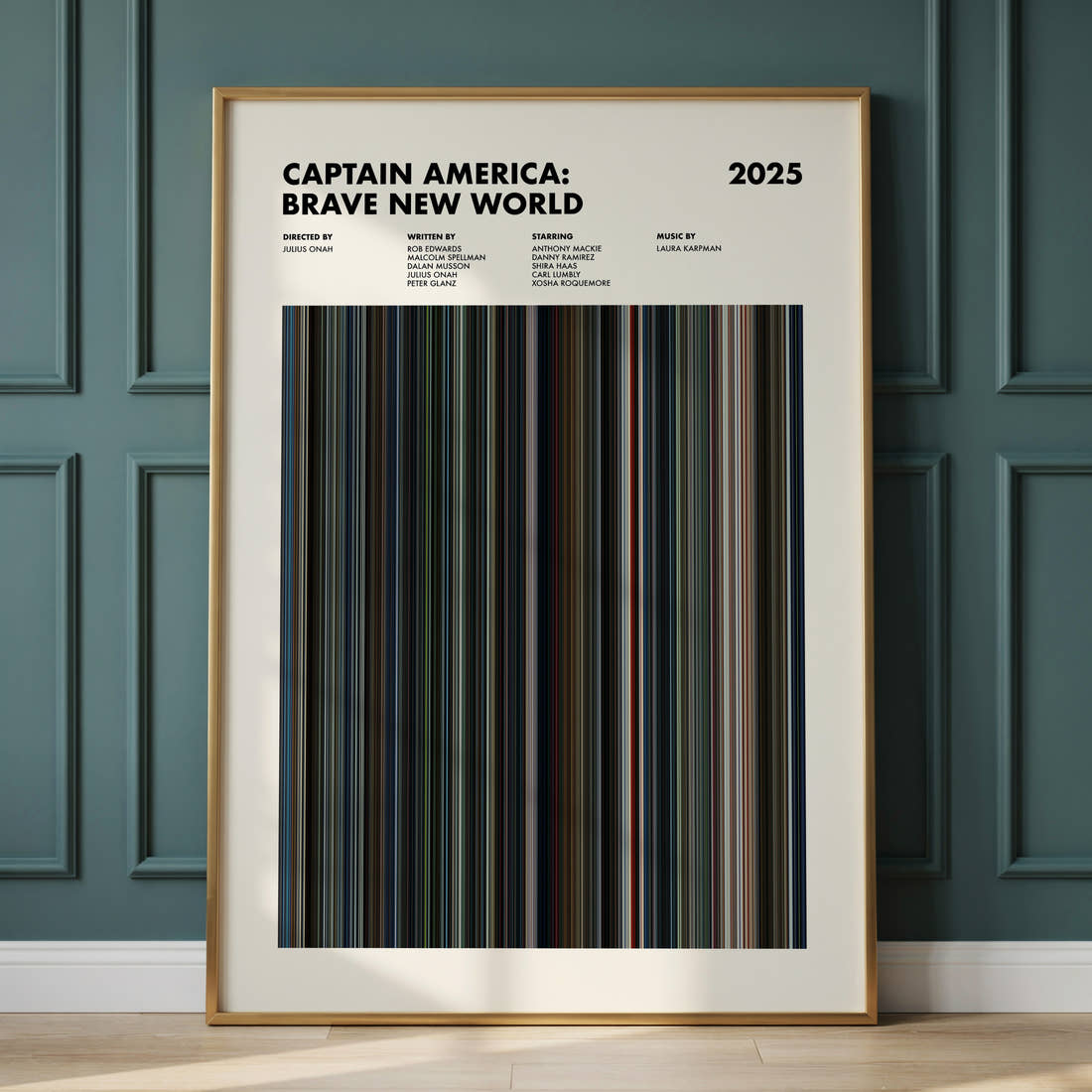 Captain America: Brave New World Movie Barcode Poster