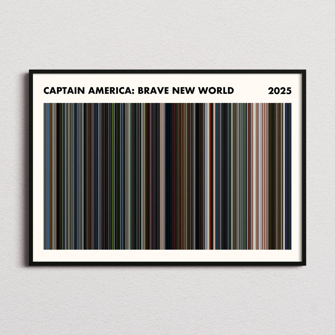 Captain America: Brave New World Movie Barcode Poster - Simplified