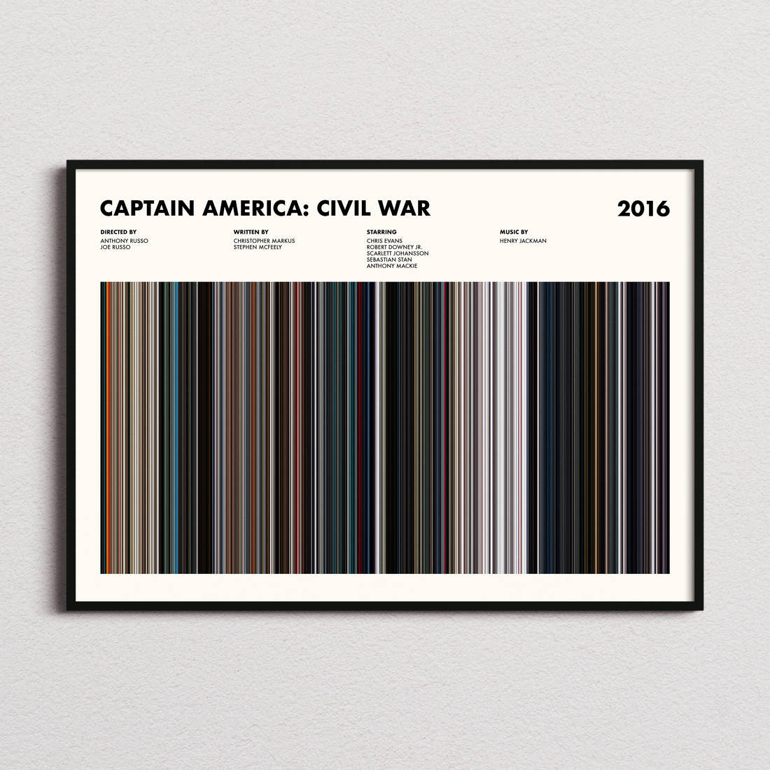 Captain America: Civil War Movie Barcode Poster