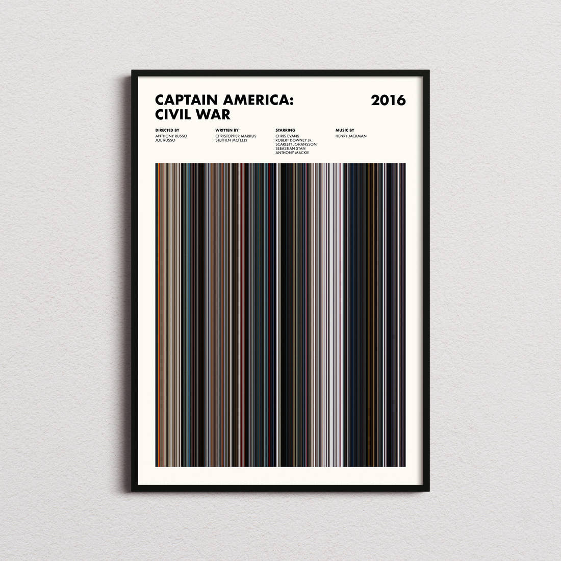 Captain America: Civil War Movie Barcode Poster