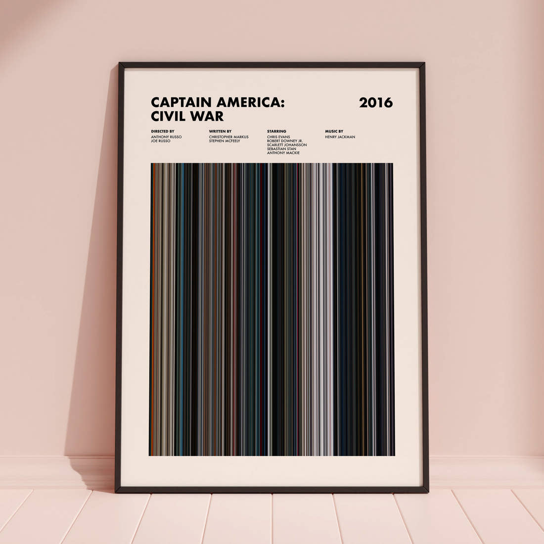 Captain America: Civil War Movie Barcode Poster