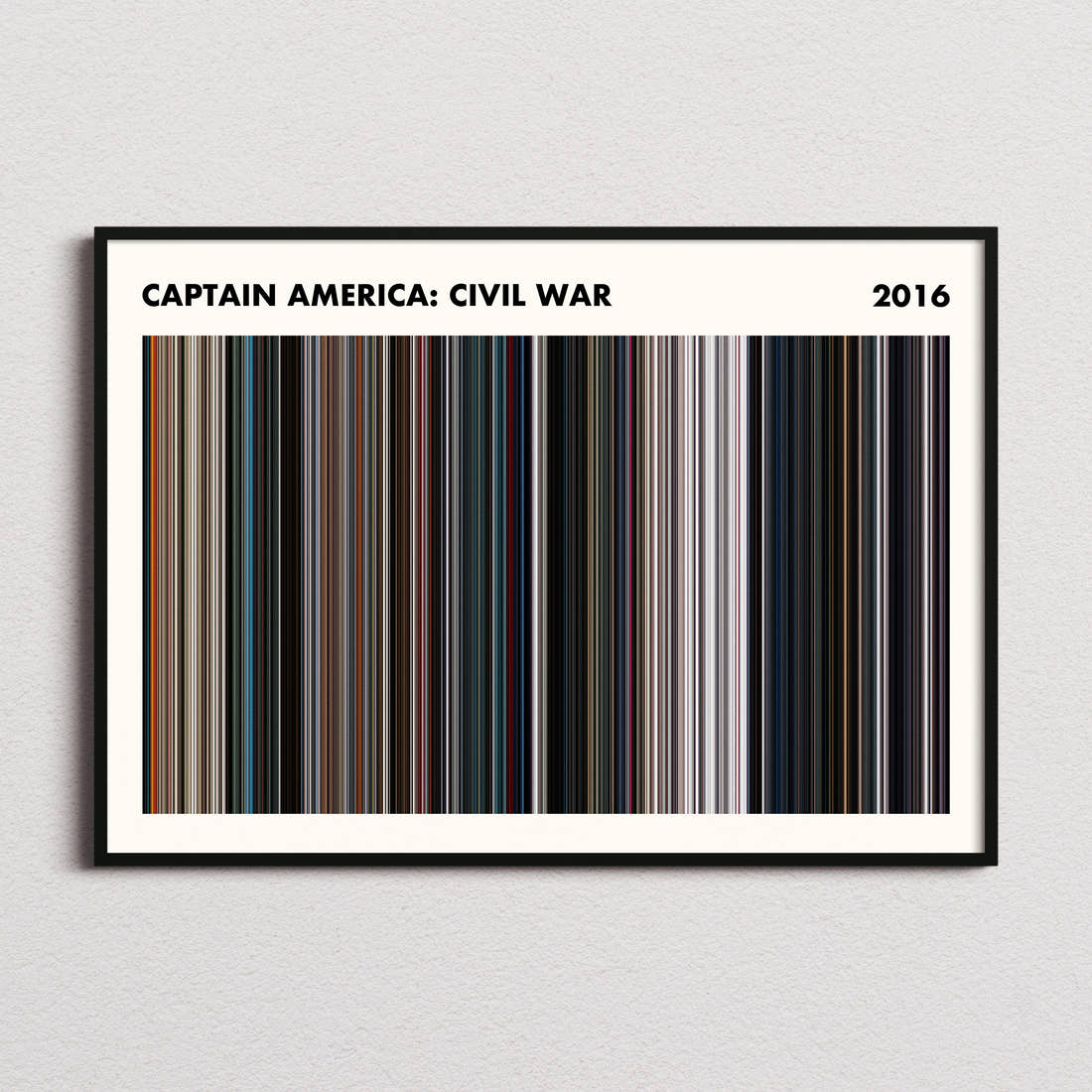 Captain America: Civil War Movie Barcode Poster - Simplified