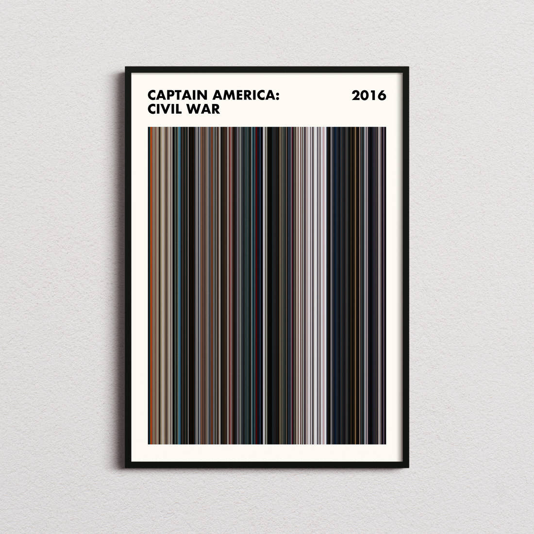 Captain America: Civil War Movie Barcode Poster - Simplified