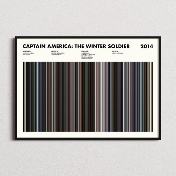 Captain America: The Winter Soldier Movie Barcode Poster