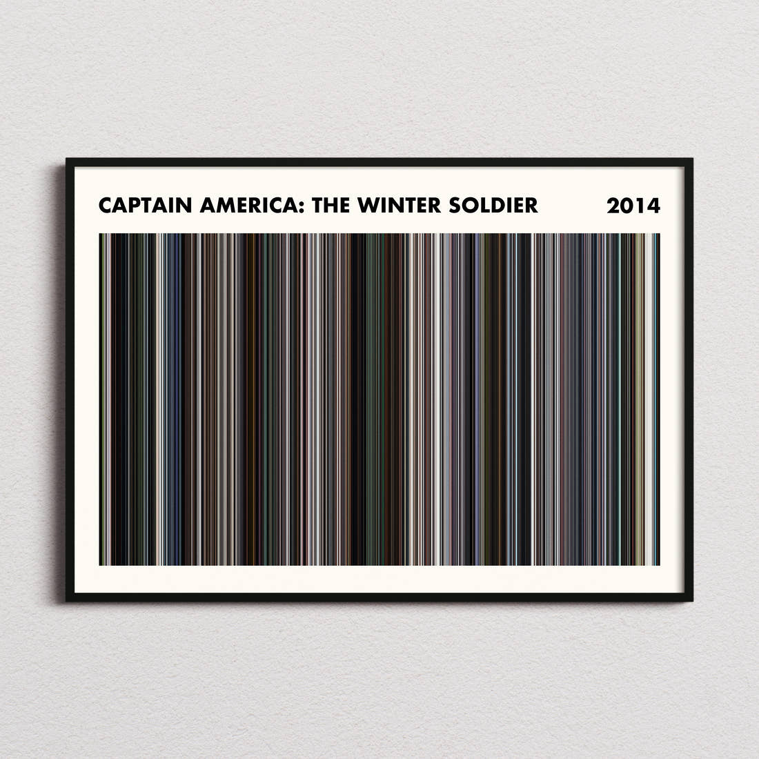 Captain America: The Winter Soldier Movie Barcode Poster - Simplified
