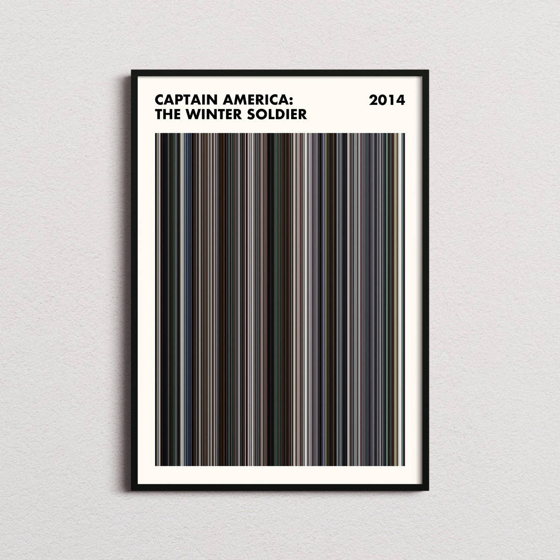 Captain America: The Winter Soldier Movie Barcode Poster - Simplified