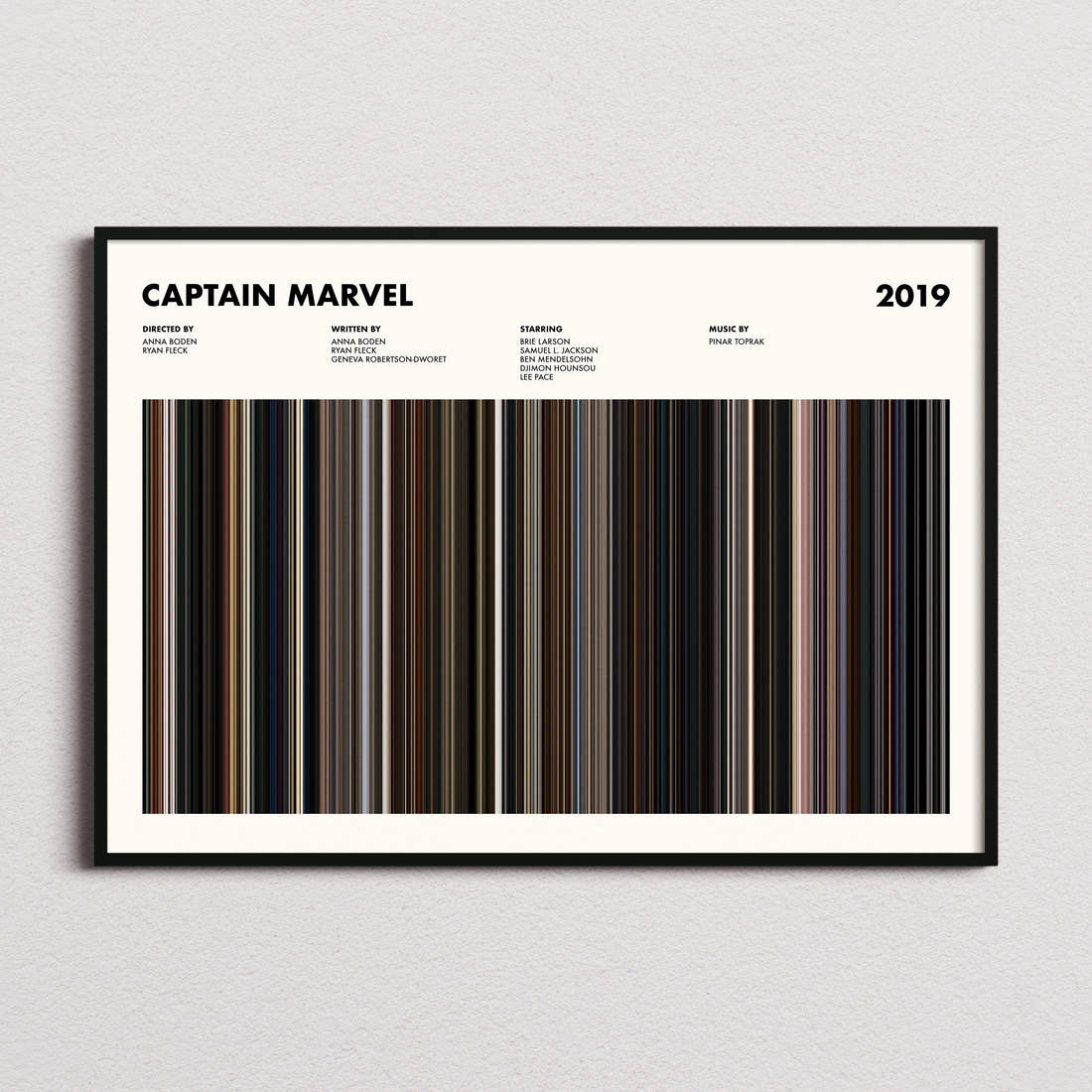 Captain Marvel Movie Barcode Poster