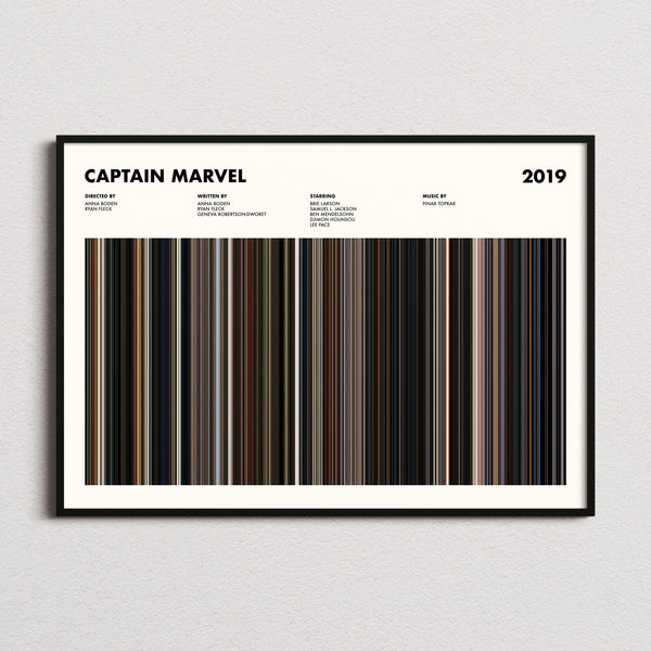 Captain Marvel Movie Barcode Poster