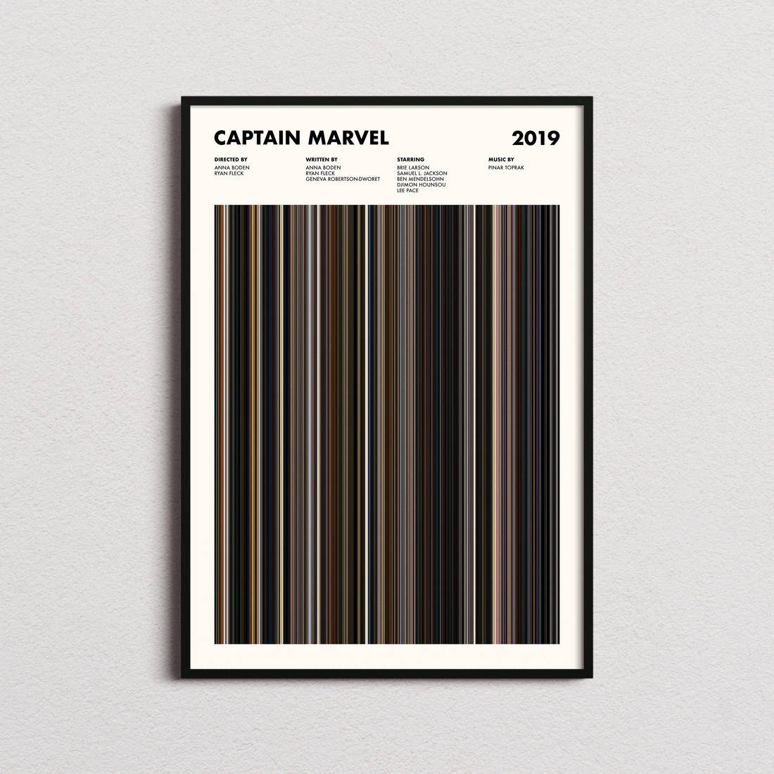 Captain Marvel Movie Barcode Poster
