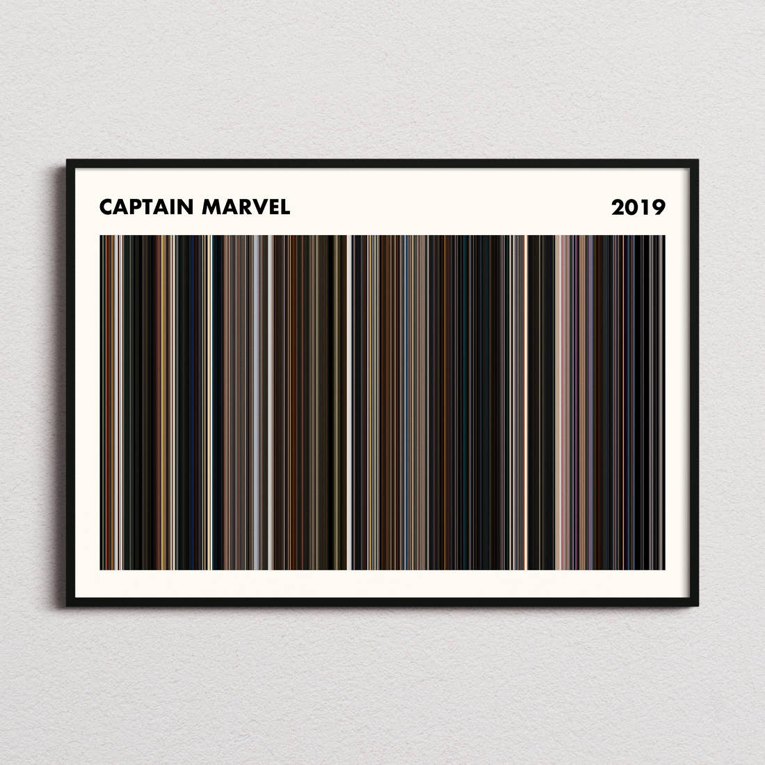 Captain Marvel Movie Barcode Poster - Simplified