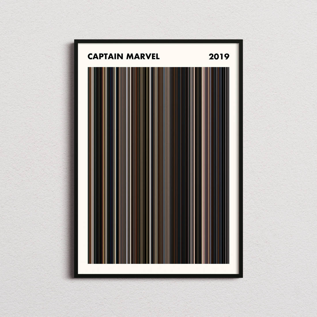Captain Marvel Movie Barcode Poster - Simplified