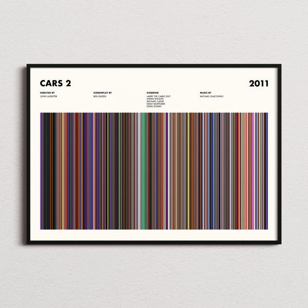 Cars 2 Movie Barcode Poster