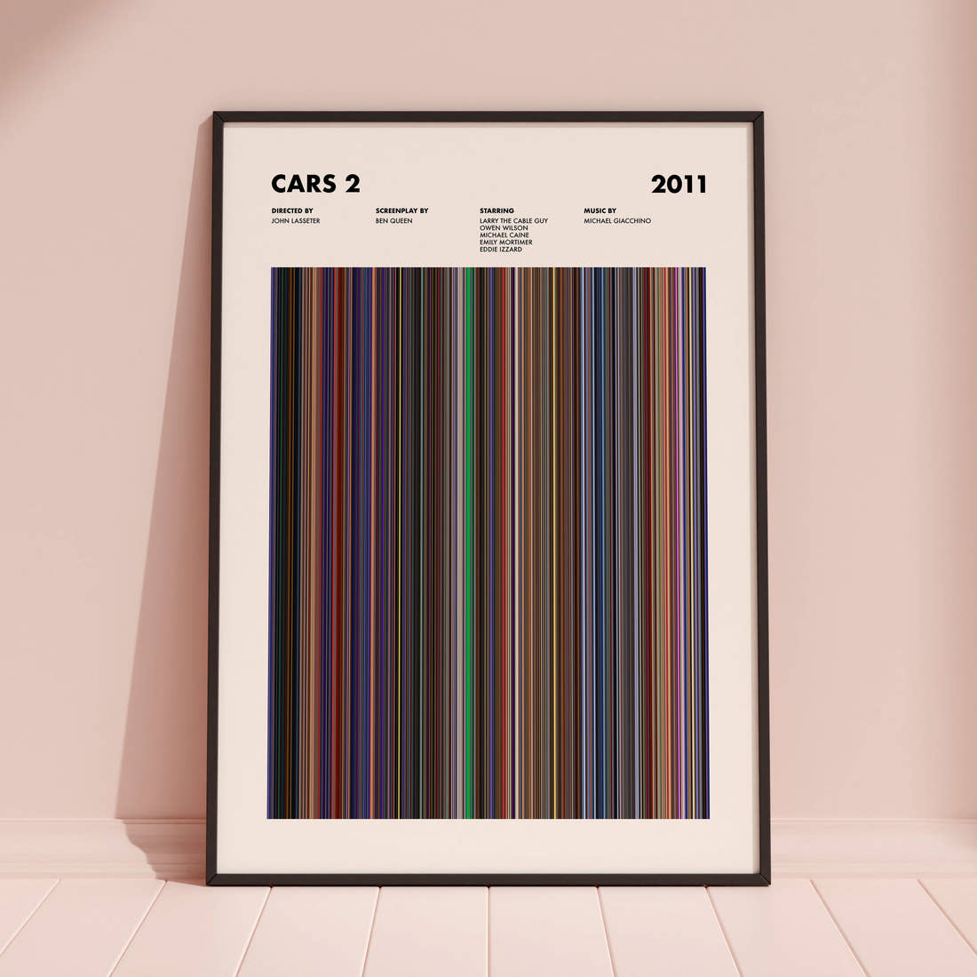 Cars 2 Movie Barcode Poster
