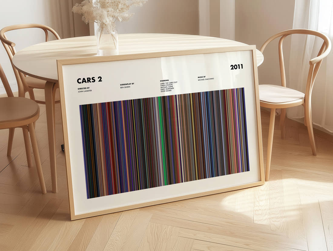Cars 2 Movie Barcode Poster