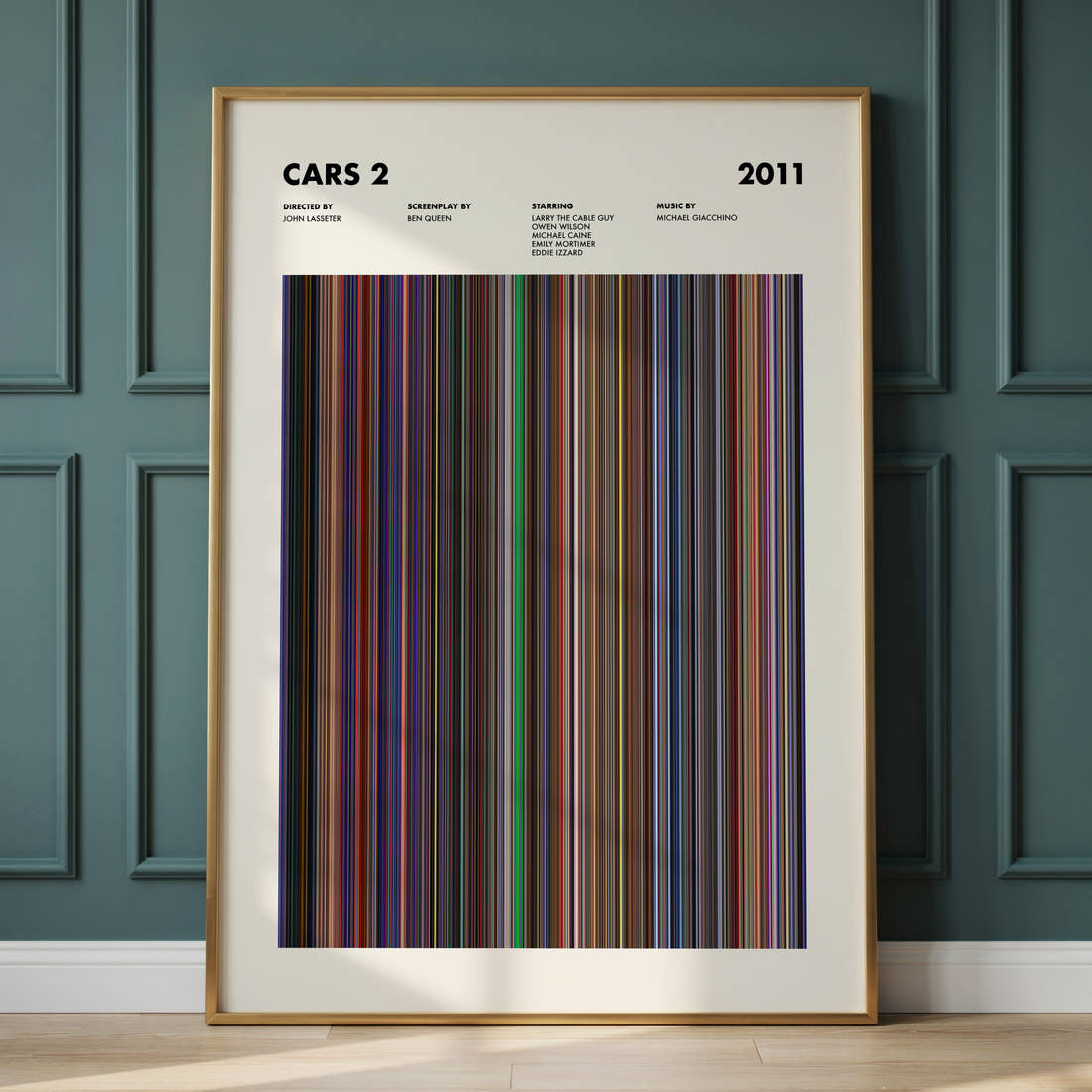 Cars 2 Movie Barcode Poster