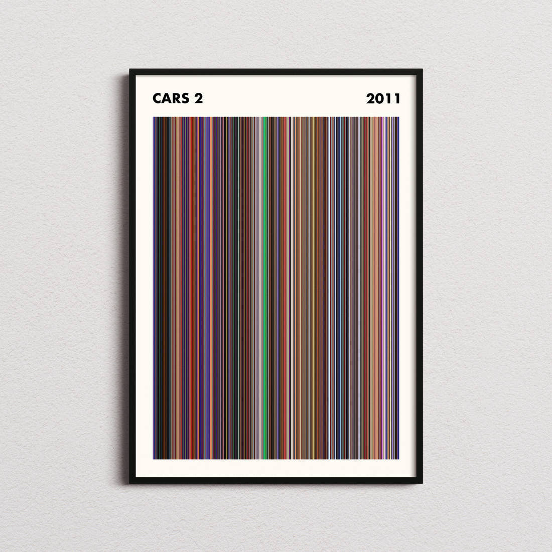 Cars 2 Movie Barcode Poster - Simplified