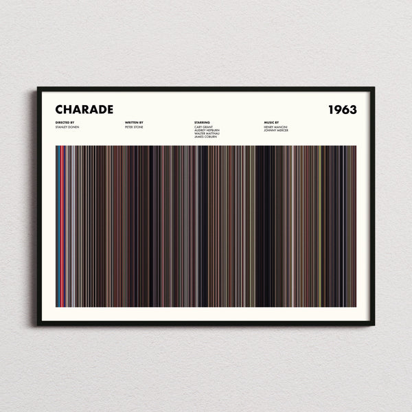 Charade Movie Barcode Poster
