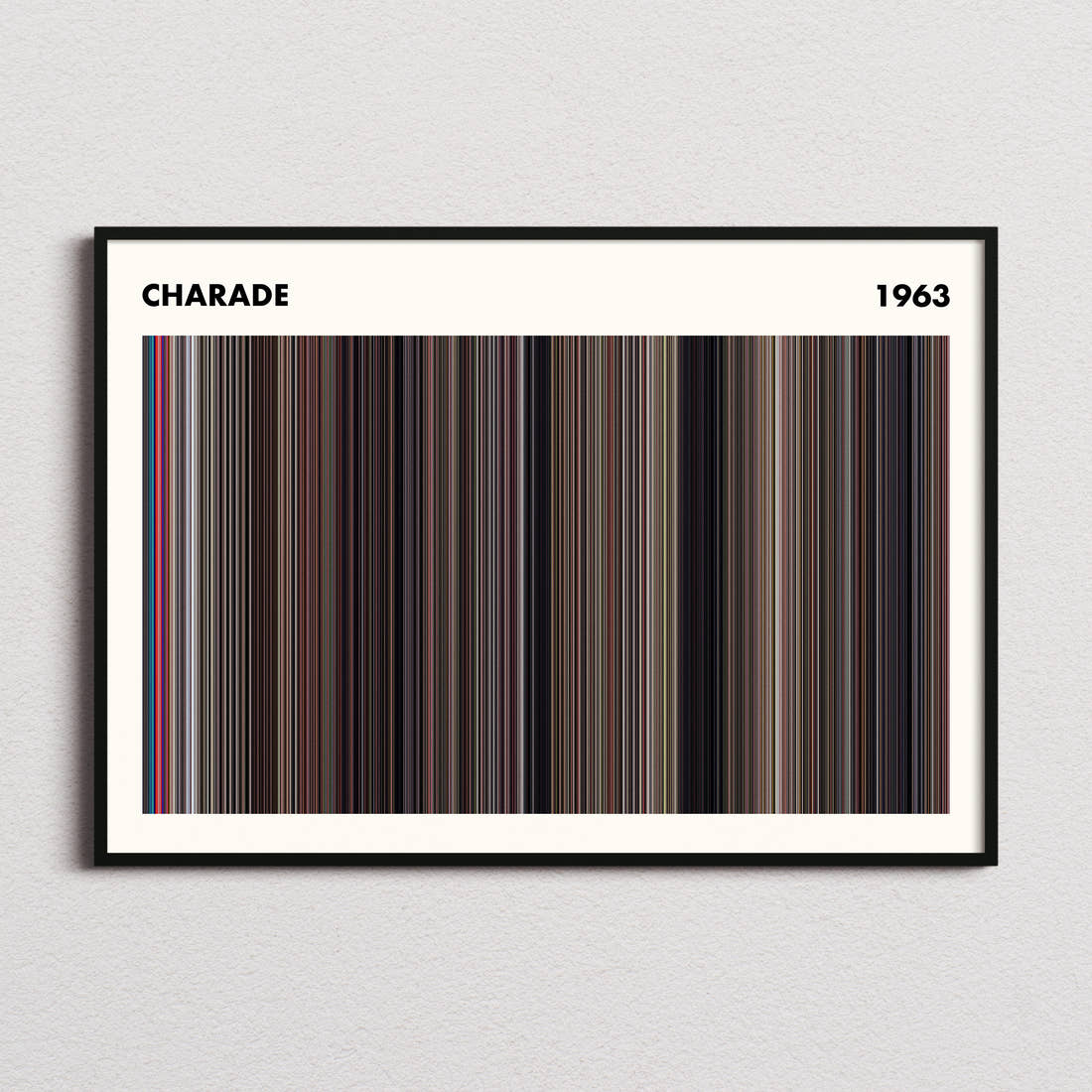 Charade Movie Barcode Poster - Simplified