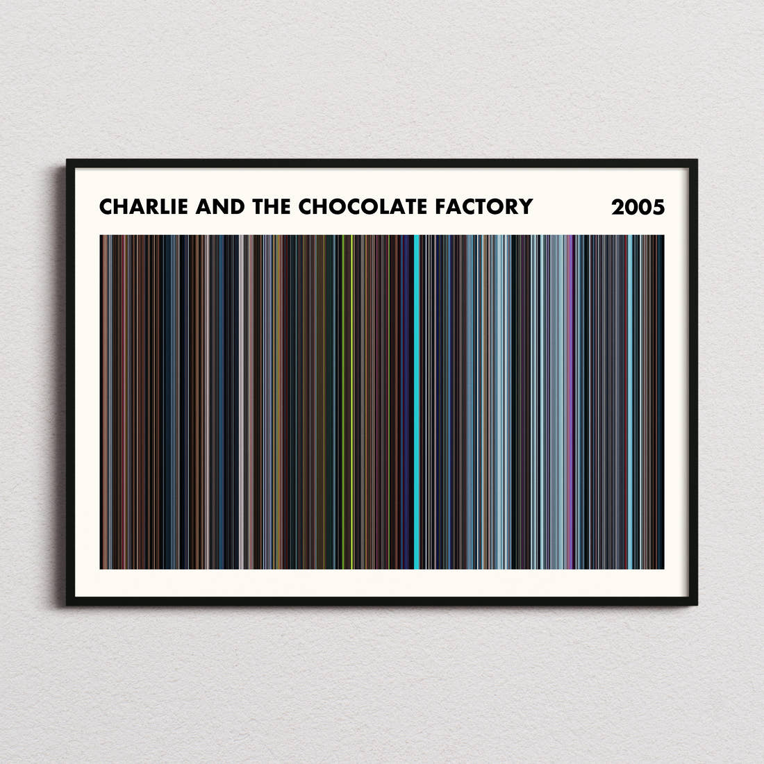 Charlie and the Chocolate Factory Movie Barcode Poster - Simplified